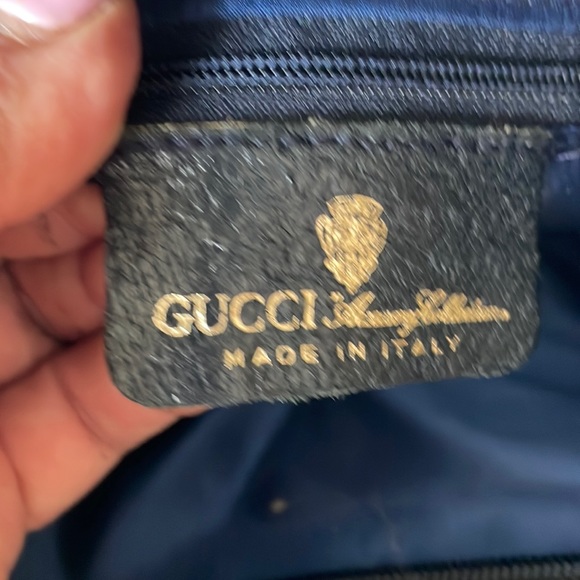 Authentic Gucci Sherry Line GG Canvas navy/red Shoulder Bag. - Picture 11 of 15